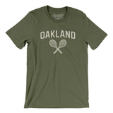 Oakland Tennis Men/Unisex T-Shirt-Military Green-Allegiant Goods Co. Vintage Sports Apparel