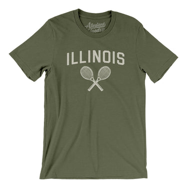 Illinois Tennis Men/Unisex T-Shirt-Military Green-Allegiant Goods Co. Vintage Sports Apparel