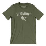 Vermont Pickleball Men/Unisex T-Shirt-Military Green-Allegiant Goods Co. Vintage Sports Apparel