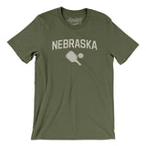 Nebraska Pickleball Men/Unisex T-Shirt-Military Green-Allegiant Goods Co. Vintage Sports Apparel