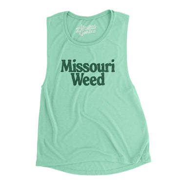 Missouri Weed Women's Flowey Scoopneck Muscle Tank-Mint-Allegiant Goods Co. Vintage Sports Apparel