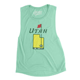 Utah Golf Women's Flowey Scoopneck Muscle Tank-Mint-Allegiant Goods Co. Vintage Sports Apparel
