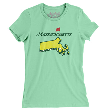 Massachusetts Golf Women's T-Shirt-Mint-Allegiant Goods Co. Vintage Sports Apparel