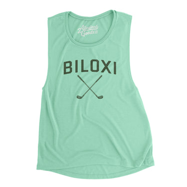 Biloxi Golf Women's Flowey Scoopneck Muscle Tank-Mint-Allegiant Goods Co. Vintage Sports Apparel