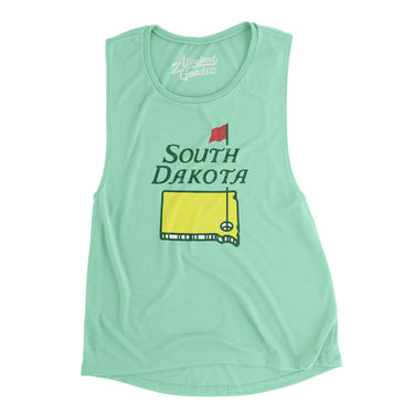 South Dakota Golf Women's Flowey Scoopneck Muscle Tank-Mint-Allegiant Goods Co. Vintage Sports Apparel
