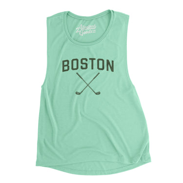 Boston Golf Women's Flowey Scoopneck Muscle Tank-Mint-Allegiant Goods Co. Vintage Sports Apparel