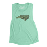 North Carolina Golf Course Women's Flowey Scoopneck Muscle Tank-Mint-Allegiant Goods Co. Vintage Sports Apparel