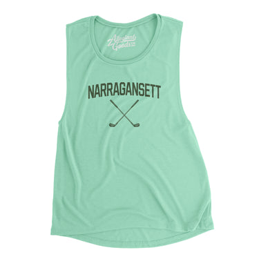 Narragansett Golf Women's Flowey Scoopneck Muscle Tank-Mint-Allegiant Goods Co. Vintage Sports Apparel