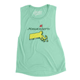 Massachusetts Golf Women's Flowey Scoopneck Muscle Tank-Mint-Allegiant Goods Co. Vintage Sports Apparel