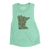 Minnesota Golf Course Women's Flowey Scoopneck Muscle Tank-Mint-Allegiant Goods Co. Vintage Sports Apparel
