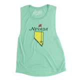Nevada Golf Women's Flowey Scoopneck Muscle Tank-Mint-Allegiant Goods Co. Vintage Sports Apparel
