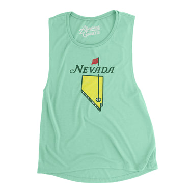 Nevada Golf Women's Flowey Scoopneck Muscle Tank-Mint-Allegiant Goods Co. Vintage Sports Apparel
