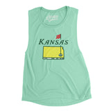 Kansas Golf Women's Flowey Scoopneck Muscle Tank-Allegiant Goods Co. Vintage Sports Apparel