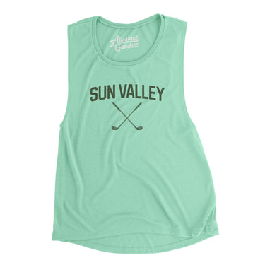 Sun Valley Golf Women's Flowey Scoopneck Muscle Tank-Mint-Allegiant Goods Co. Vintage Sports Apparel