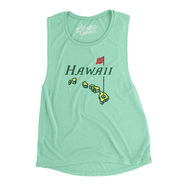 Hawaii Golf Women's Flowey Scoopneck Muscle Tank-Mint-Allegiant Goods Co. Vintage Sports Apparel
