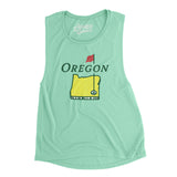 Oregon Golf Women's Flowey Scoopneck Muscle Tank-Allegiant Goods Co. Vintage Sports Apparel