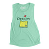 Oregon Golf Women's Flowey Scoopneck Muscle Tank-Mint-Allegiant Goods Co. Vintage Sports Apparel