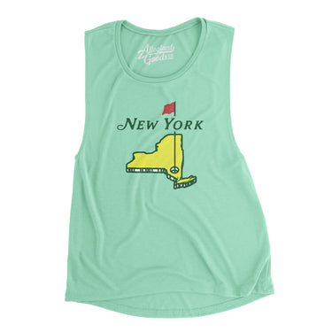 New York Golf Women's Flowey Scoopneck Muscle Tank-Mint-Allegiant Goods Co. Vintage Sports Apparel