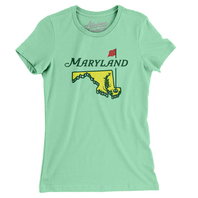 Maryland Golf Women's T-Shirt-Mint-Allegiant Goods Co. Vintage Sports Apparel