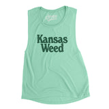 Kansas Weed Women's Flowey Scoopneck Muscle Tank-Mint-Allegiant Goods Co. Vintage Sports Apparel