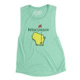 Wisconsin Golf Women's Flowey Scoopneck Muscle Tank-Mint-Allegiant Goods Co. Vintage Sports Apparel