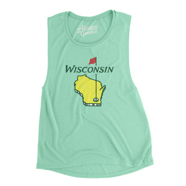 Wisconsin Golf Women's Flowey Scoopneck Muscle Tank-Mint-Allegiant Goods Co. Vintage Sports Apparel