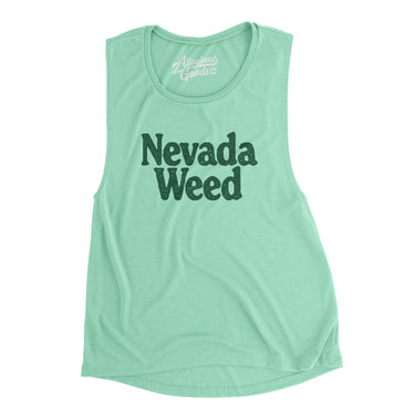 Nevada Weed Women's Flowey Scoopneck Muscle Tank-Mint-Allegiant Goods Co. Vintage Sports Apparel