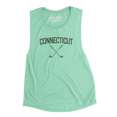 Connecticut Golf Women's Flowey Scoopneck Muscle Tank-Mint-Allegiant Goods Co. Vintage Sports Apparel