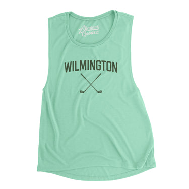 Wilmington Golf Women's Flowey Scoopneck Muscle Tank-Mint-Allegiant Goods Co. Vintage Sports Apparel