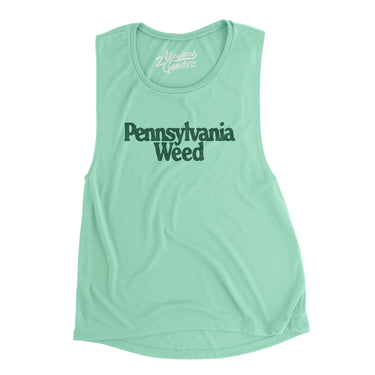Pennsylvania Weed Women's Flowey Scoopneck Muscle Tank-Mint-Allegiant Goods Co. Vintage Sports Apparel