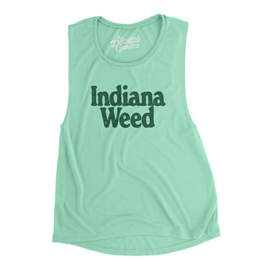 Indiana Weed Women's Flowey Scoopneck Muscle Tank-Mint-Allegiant Goods Co. Vintage Sports Apparel