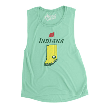 Indiana Golf Women's Flowey Scoopneck Muscle Tank-Mint-Allegiant Goods Co. Vintage Sports Apparel