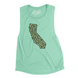 California Golf Course Women's Flowey Scoopneck Muscle Tank-Mint-Allegiant Goods Co. Vintage Sports Apparel