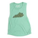 Kentucky Golf Course Women's Flowey Scoopneck Muscle Tank-Mint-Allegiant Goods Co. Vintage Sports Apparel