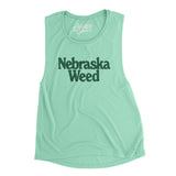 Nebraska Weed Women's Flowey Scoopneck Muscle Tank-Mint-Allegiant Goods Co. Vintage Sports Apparel