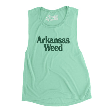 Arkansas Weed Women's Flowey Scoopneck Muscle Tank-Allegiant Goods Co. Vintage Sports Apparel