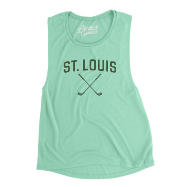 St. Louis Golf Women's Flowey Scoopneck Muscle Tank-Mint-Allegiant Goods Co. Vintage Sports Apparel