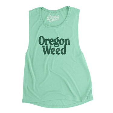Oregon Weed Women's Flowey Scoopneck Muscle Tank-Mint-Allegiant Goods Co. Vintage Sports Apparel