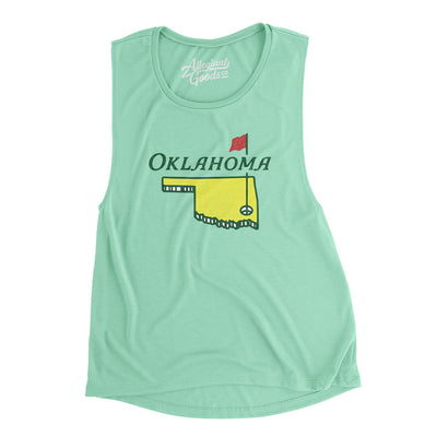 Oklahoma Golf Women's Flowey Scoopneck Muscle Tank-Mint-Allegiant Goods Co. Vintage Sports Apparel
