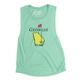 Georgia Golf Women's Flowey Scoopneck Muscle Tank-Mint-Allegiant Goods Co. Vintage Sports Apparel