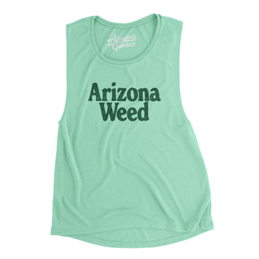 Arizona Weed Women's Flowey Scoopneck Muscle Tank-Mint-Allegiant Goods Co. Vintage Sports Apparel