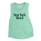 New York Weed Women's Flowey Scoopneck Muscle Tank-Mint-Allegiant Goods Co. Vintage Sports Apparel
