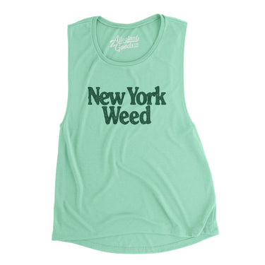 New York Weed Women's Flowey Scoopneck Muscle Tank-Mint-Allegiant Goods Co. Vintage Sports Apparel