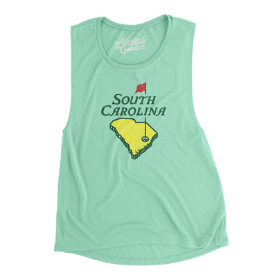 South Carolina Golf Women's Flowey Scoopneck Muscle Tank-Mint-Allegiant Goods Co. Vintage Sports Apparel