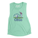 I Have A Tee Time In Ohio Women's Flowey Scoopneck Muscle Tank-Mint-Allegiant Goods Co. Vintage Sports Apparel