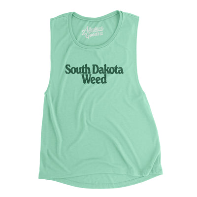 South Dakota Weed Women's Flowey Scoopneck Muscle Tank-Mint-Allegiant Goods Co. Vintage Sports Apparel