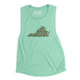 Virginia Golf Course Women's Flowey Scoopneck Muscle Tank-Mint-Allegiant Goods Co. Vintage Sports Apparel