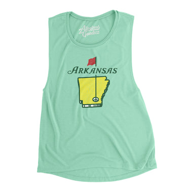 Arkansas Golf Women's Flowey Scoopneck Muscle Tank-Allegiant Goods Co. Vintage Sports Apparel