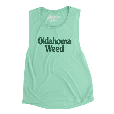 Oklahoma Weed Women's Flowey Scoopneck Muscle Tank-Mint-Allegiant Goods Co. Vintage Sports Apparel