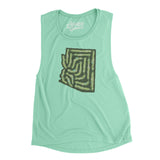 Arizona Golf Course Women's Flowey Scoopneck Muscle Tank-Mint-Allegiant Goods Co. Vintage Sports Apparel